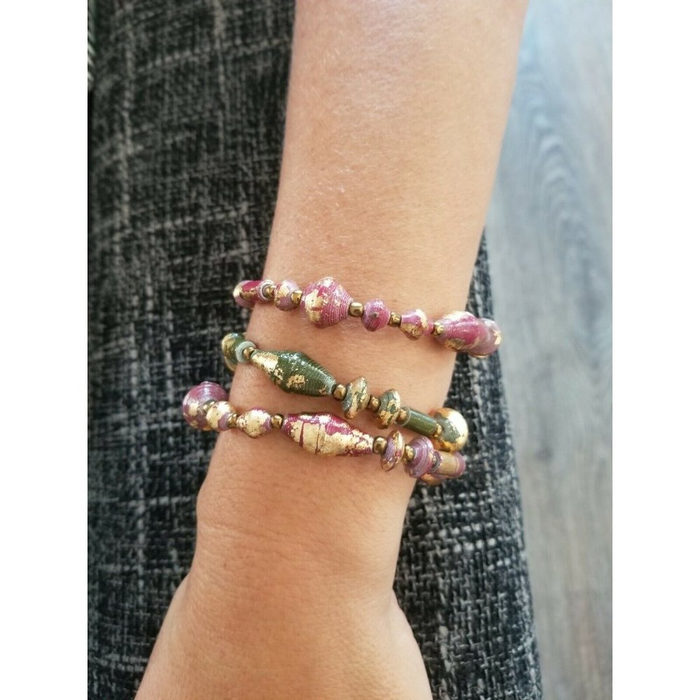 Thirty One Bits Starlight Beaded African Bracelets Handmade.  New. Elastic $48.